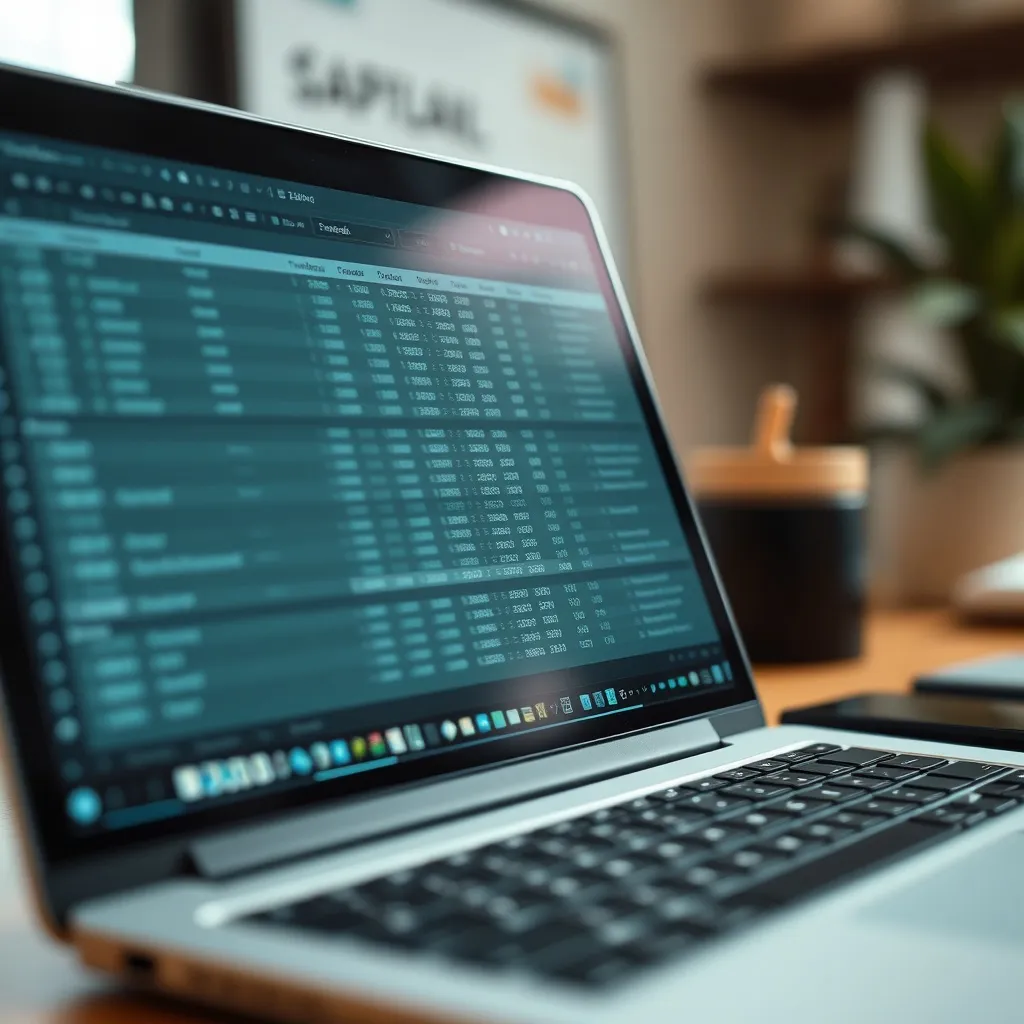 A close up of a digital spreadsheet on a laptop screen showi