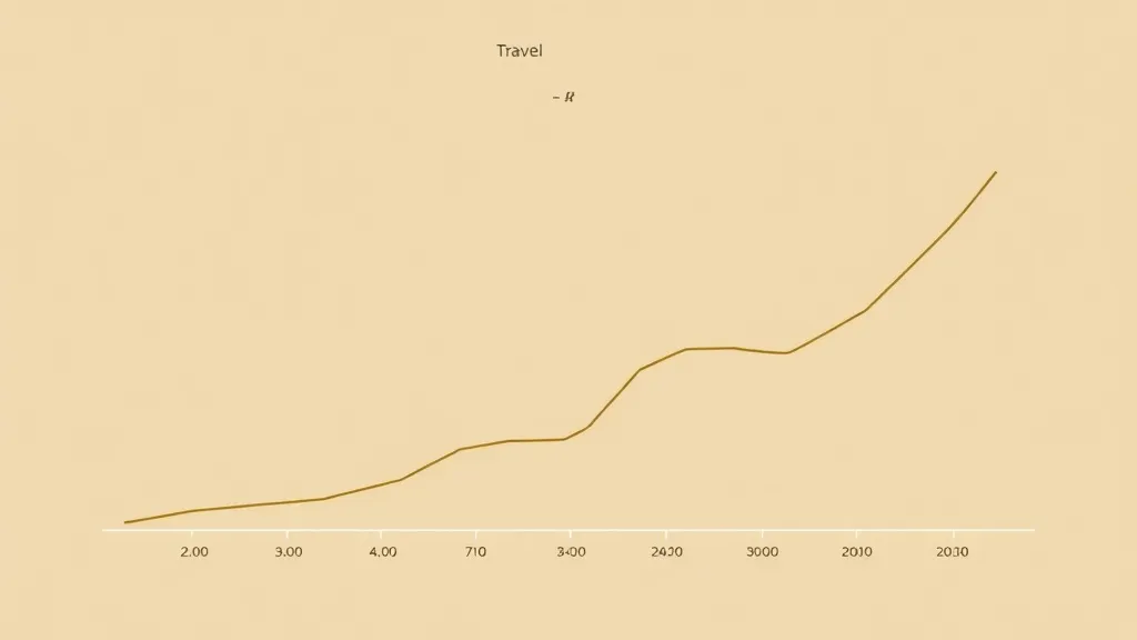 Minimalist aesthetic graph showing financial growth and trav